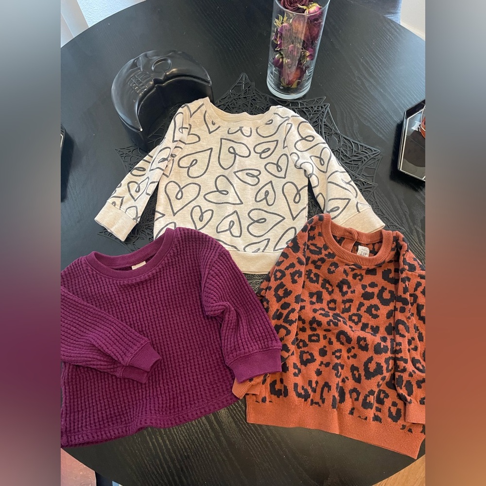Bundle Baby Gap and Carters Heart Patterned Cream Kids Top